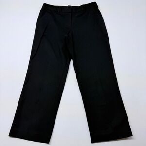 🔴 Tahari Black Wide Leg Dress Pants Career Office Tailored Trousers Size A